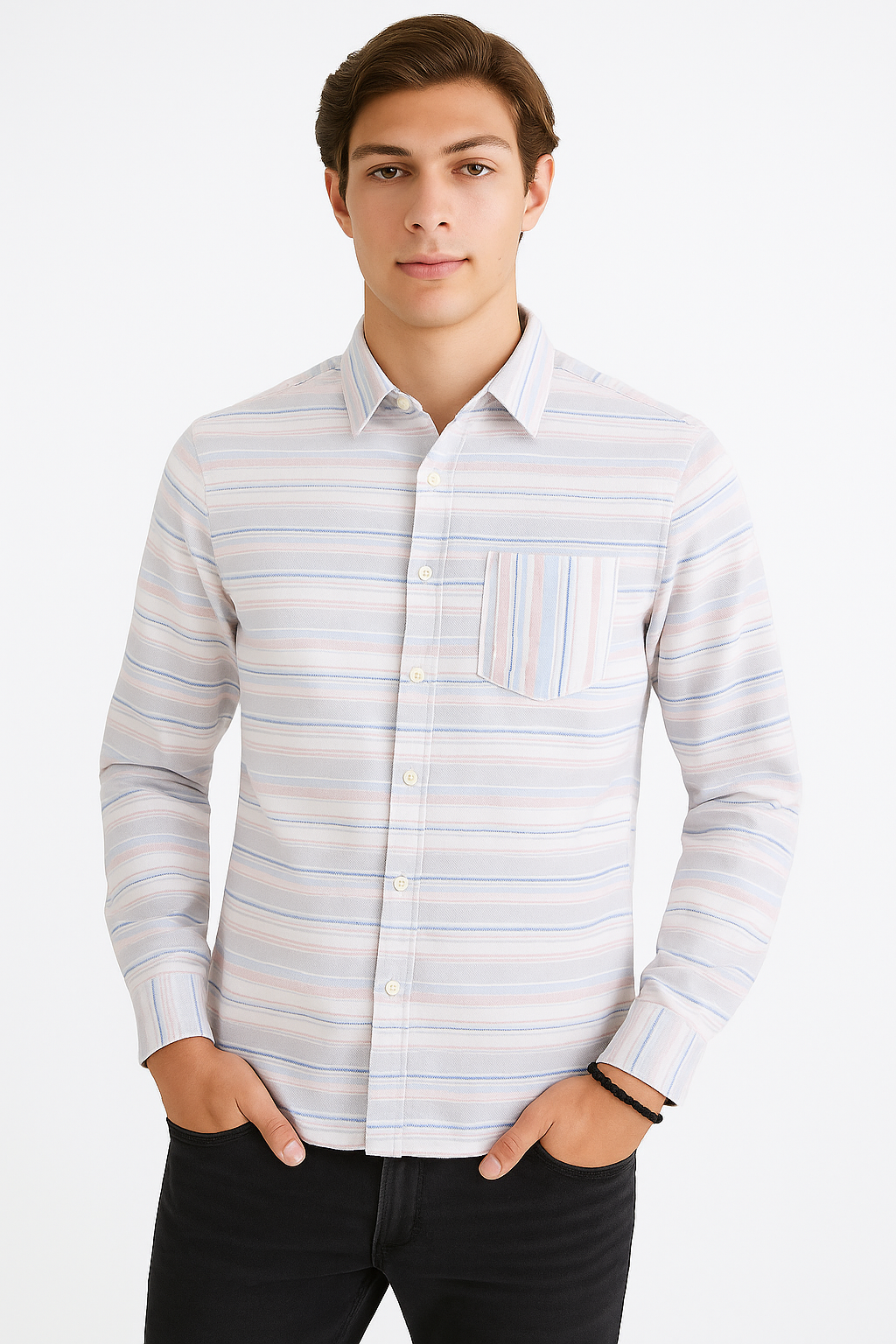 Camisa Para Hombre Aero Guys LS Woven Shirts Egret 1034