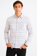 Camisa Para Hombre Aero Guys LS Woven Shirts Egret 1034
