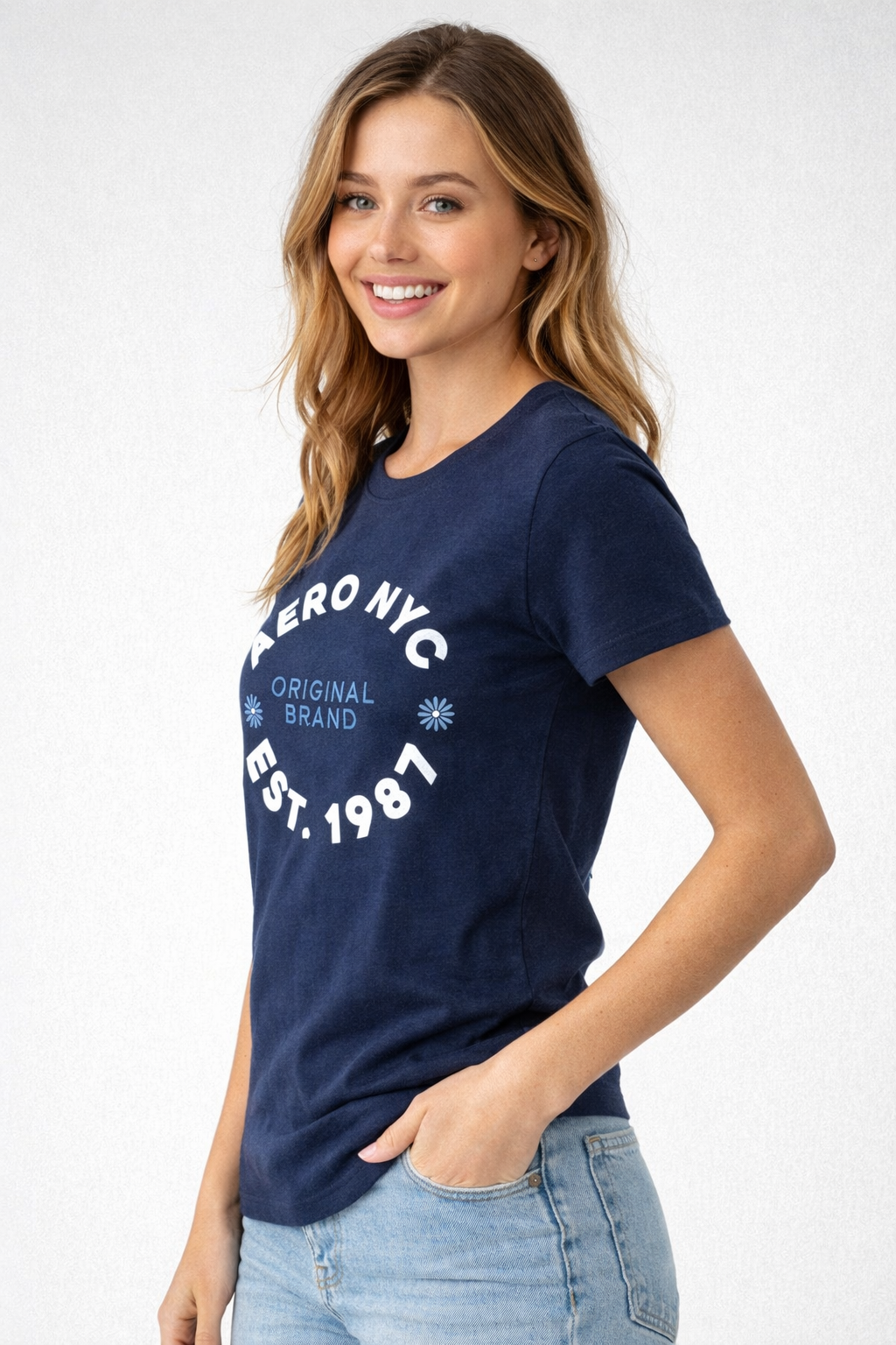 Camiseta Para Mujer Aero Graphic Level 2 Cadet Navy 7190