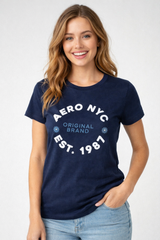 Camiseta Para Mujer Aero Graphic Level 2 Cadet Navy 7190