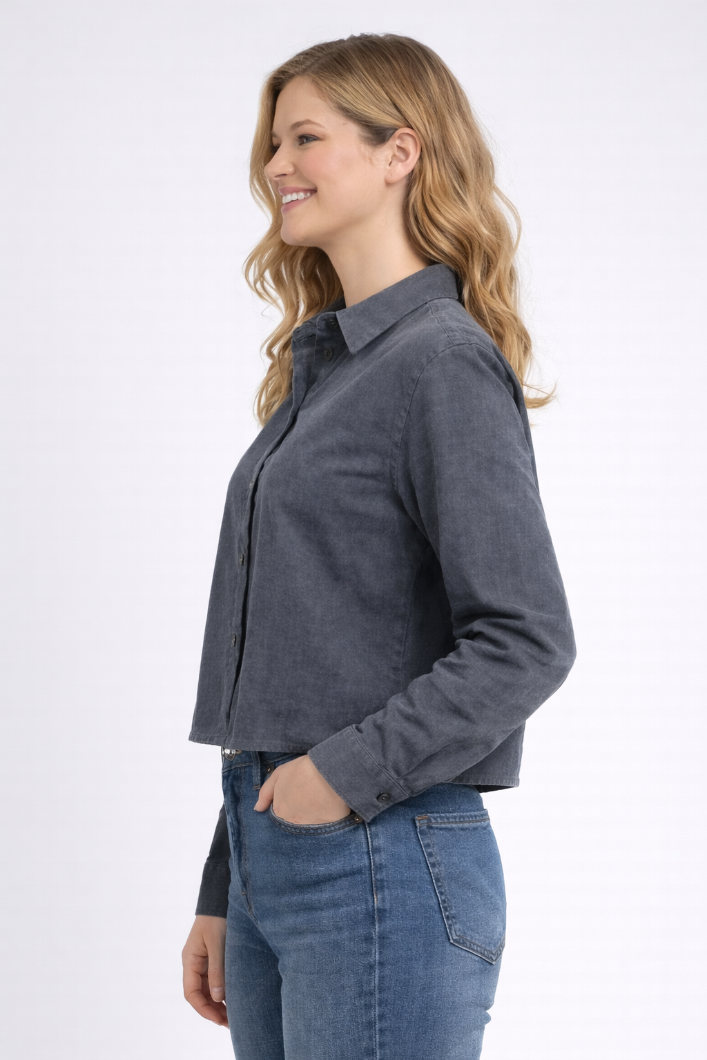 Camisa Para Mujer Aero L/S Fashion Charcoal Heather Grey 2429