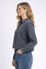 Camisa Para Mujer Aero L/S Fashion Charcoal Heather Grey 2429