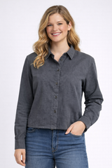 Camisa Para Mujer Aero L/S Fashion Charcoal Heather Grey 2429