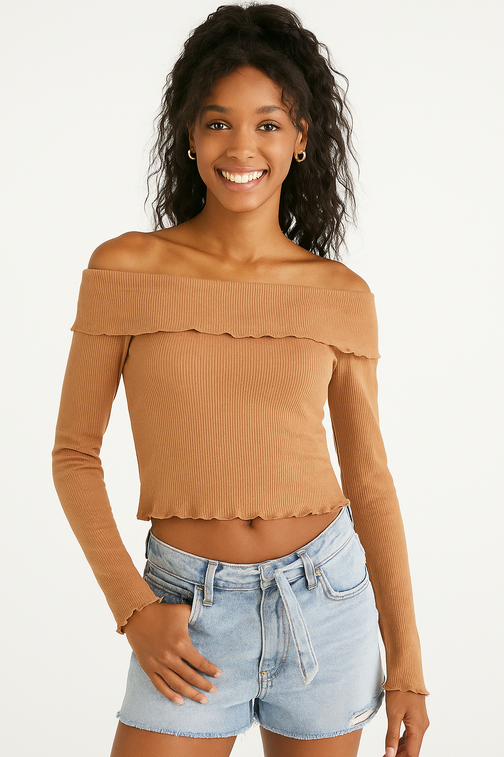 Top Para Mujer Aero Girls LS Fashion Top Amber Gold 9067