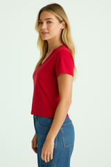 Camiseta Para Mujer Aero Girls Solid SS True Red 6505