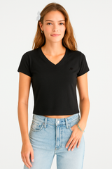 Camiseta Para Mujer Aero Girls Solid SS Dark Black 6505