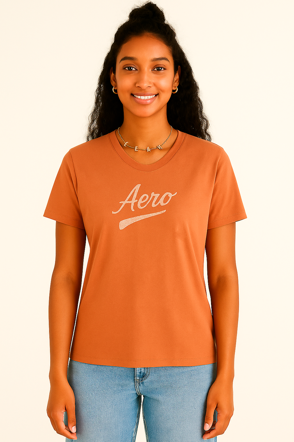 Camiseta Para Mujer Aero Graphic Level 1 Mocha Mousse 6848