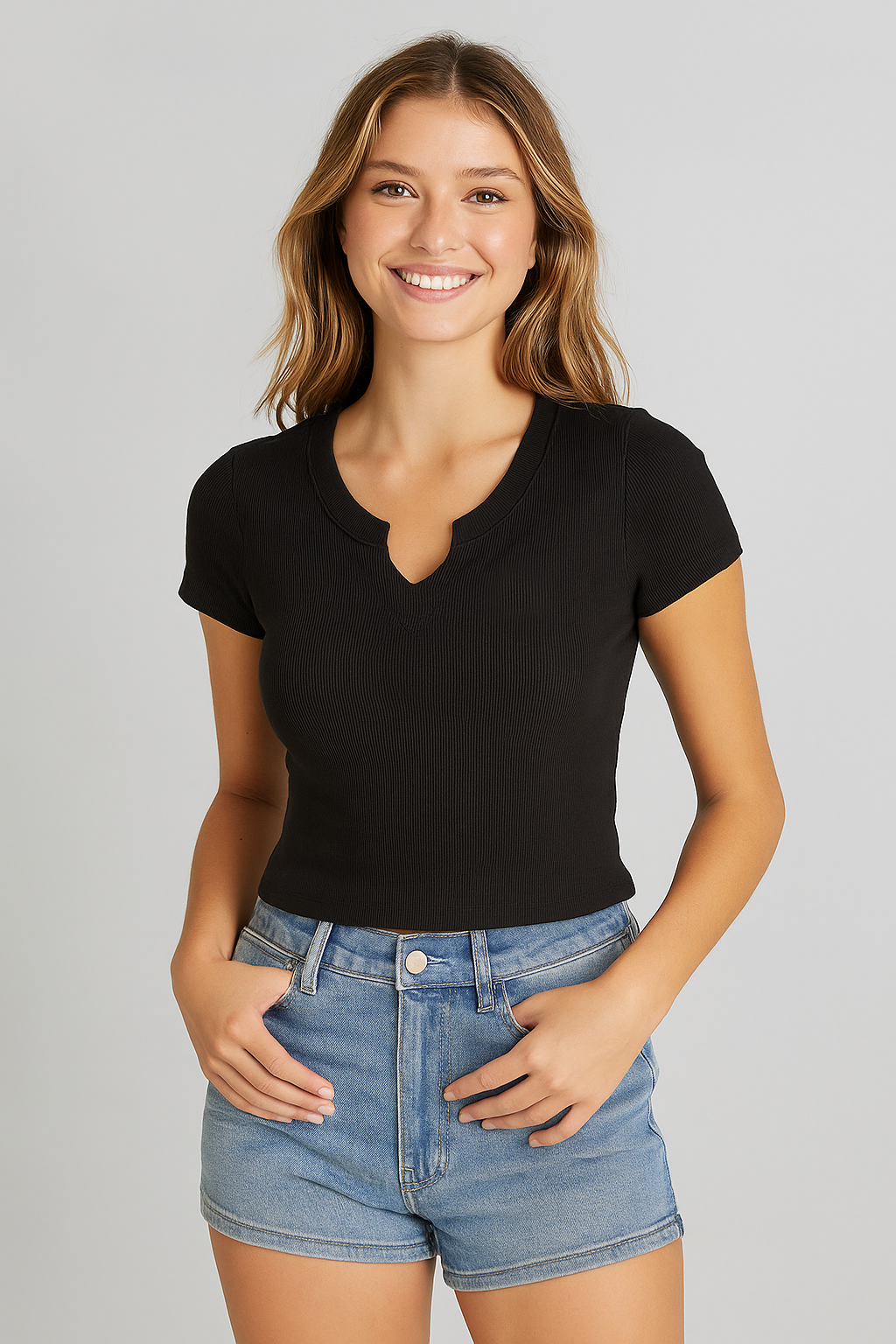 Camiseta para Mujer Aero Girls Fashion SS Dark Black 1286