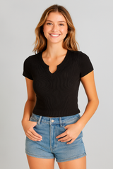 Camiseta para Mujer Aero Girls Fashion SS Dark Black 1286