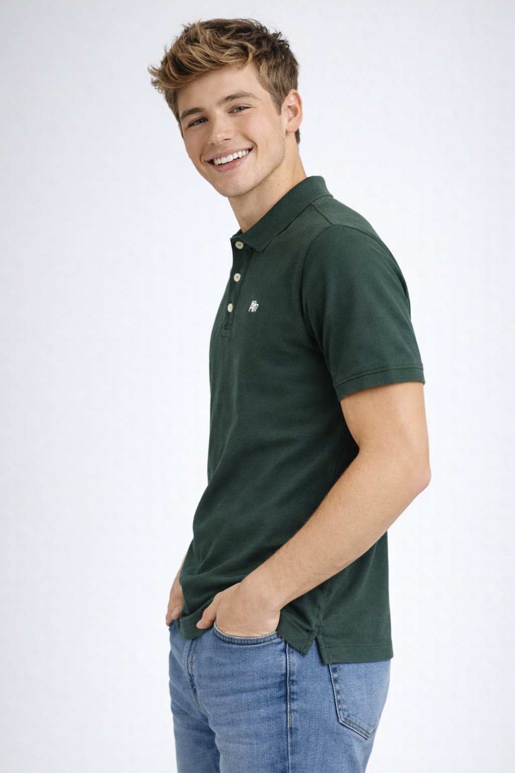 Camiseta Polo Aero Guys SS Solid Polo Green Gables 7907