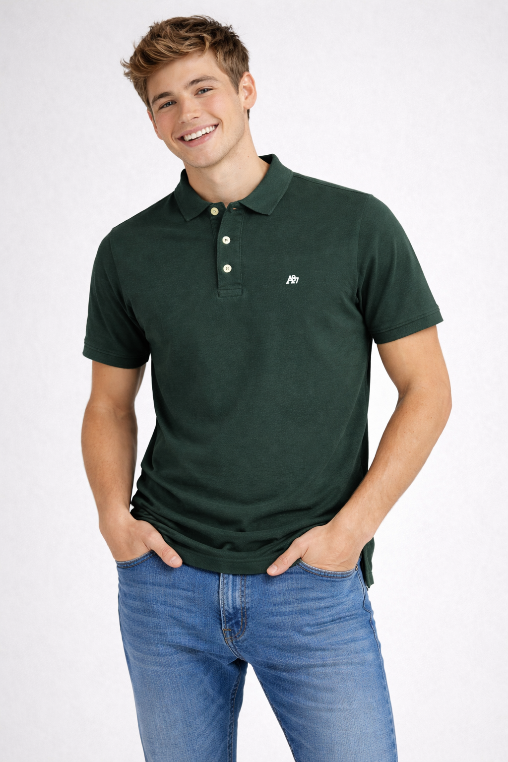 Camiseta Polo Aero Guys SS Solid Polo Green Gables 7907