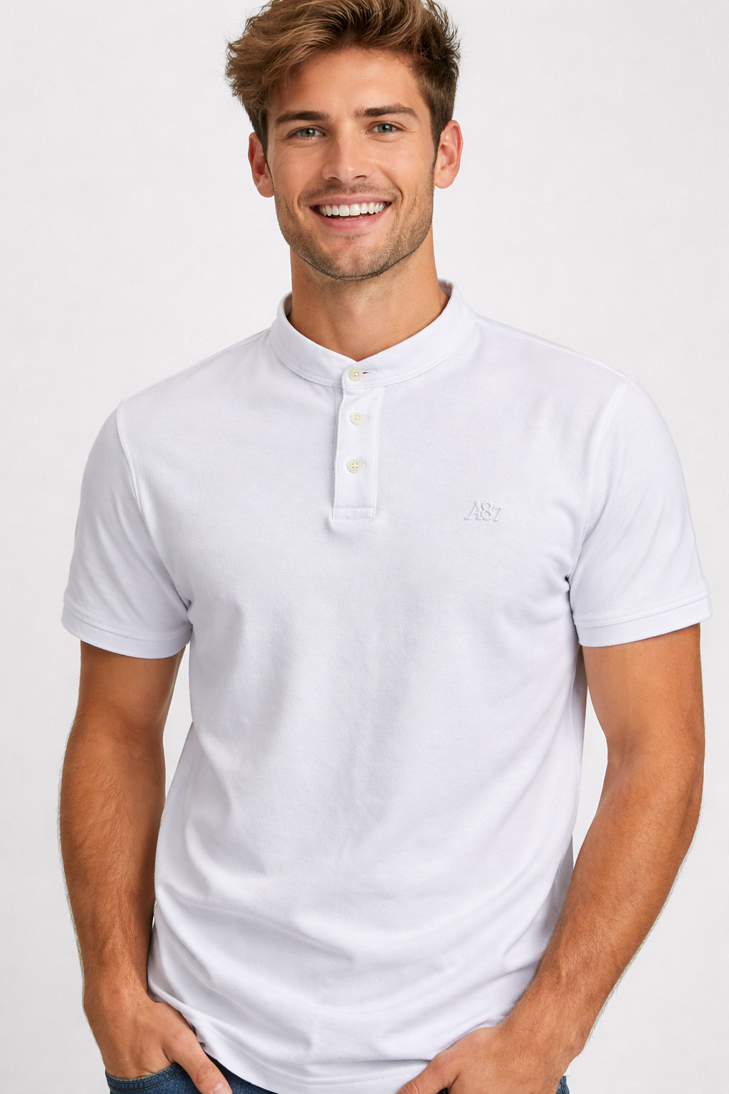 Camiseta Polo Aero Guys SS Henley Bleach 9453