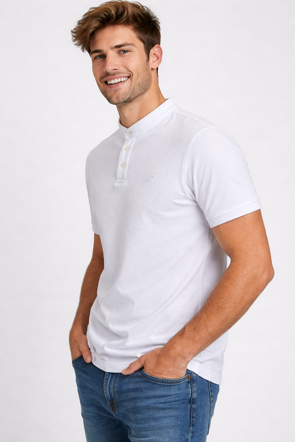 Camiseta Polo Aero Guys SS Henley Bleach 9453