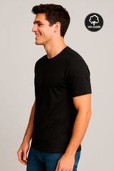 Camiseta Para Hombre Aero BC SS Knits Dark Black 9922 / 100% ALGODÓN