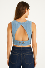 Top Para Mujer Aero Girls Vests Light Wash 9993