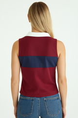 Top Para Mujer Aero Graphic Polo Earth Red 1082
