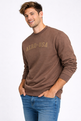 Buzo Para Hombre Aero Guys Popover Crew Neck Hot Chocolate 6192