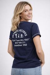 Top Para Mujer Aero Girls SS Fashion Graphics Cadet Navy PEANUTS313