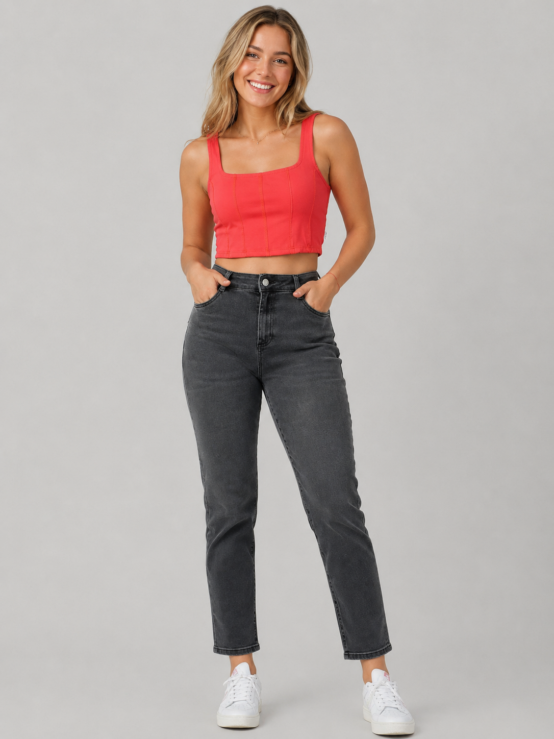 Jean Para Mujer Aero Girls Fashion Basic Mom Grey Wash 9009