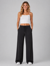Pantalon para Mujer Aero Girls Fashion WVN Pants Dark Black Wide Leg 2410