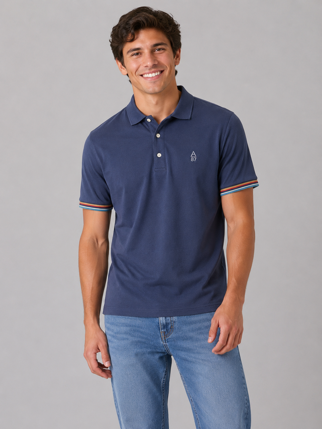 Camiseta Polo Aero Guys SS Novelty Polo French Blue 1098
