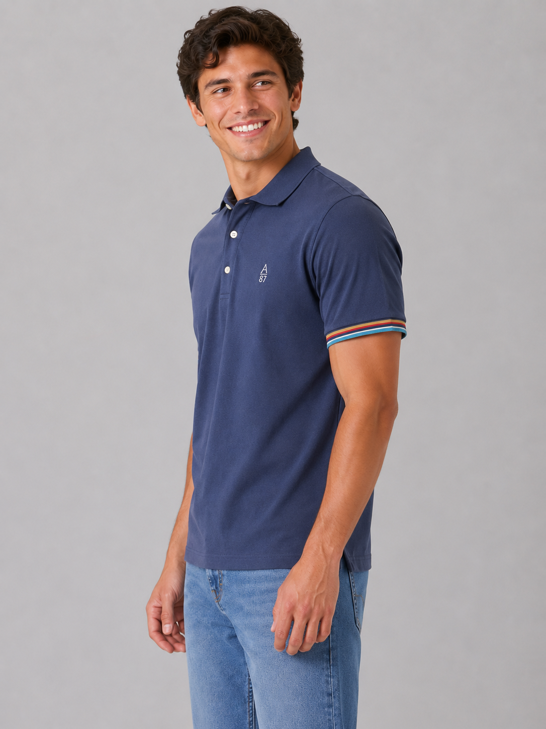 Camiseta Polo Aero Guys SS Novelty Polo French Blue 1098