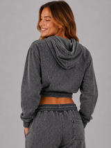 Buzo Para Mujer Aero Girls Fleece Pop Over Dark Black 2435