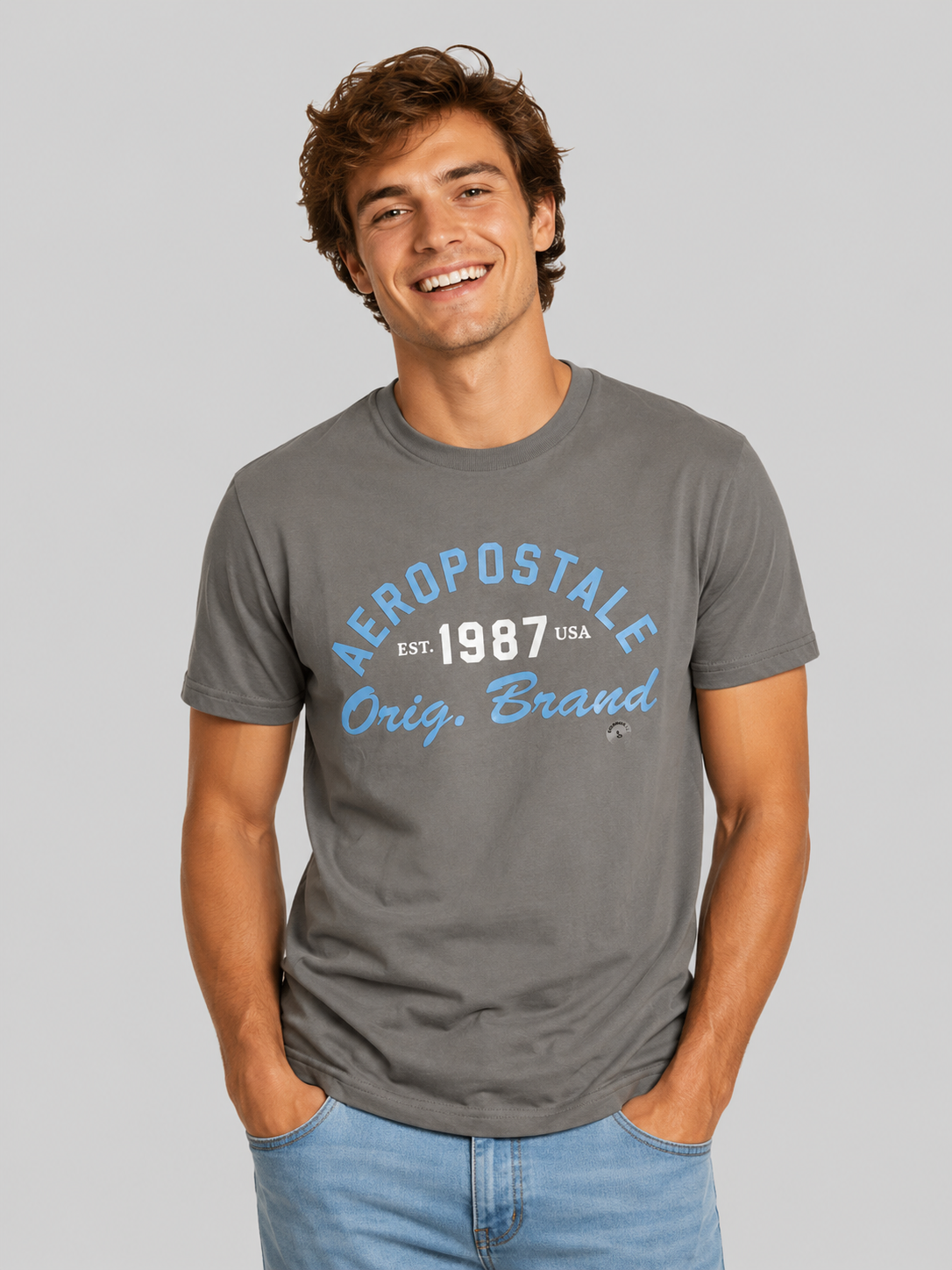 Camiseta Para Hombre Aero Level 2 Graphic Tees Smoked Pearl 6234