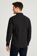 Camisa Para Hombre Aero Guys LS Woven Shirts Dark Black 8771