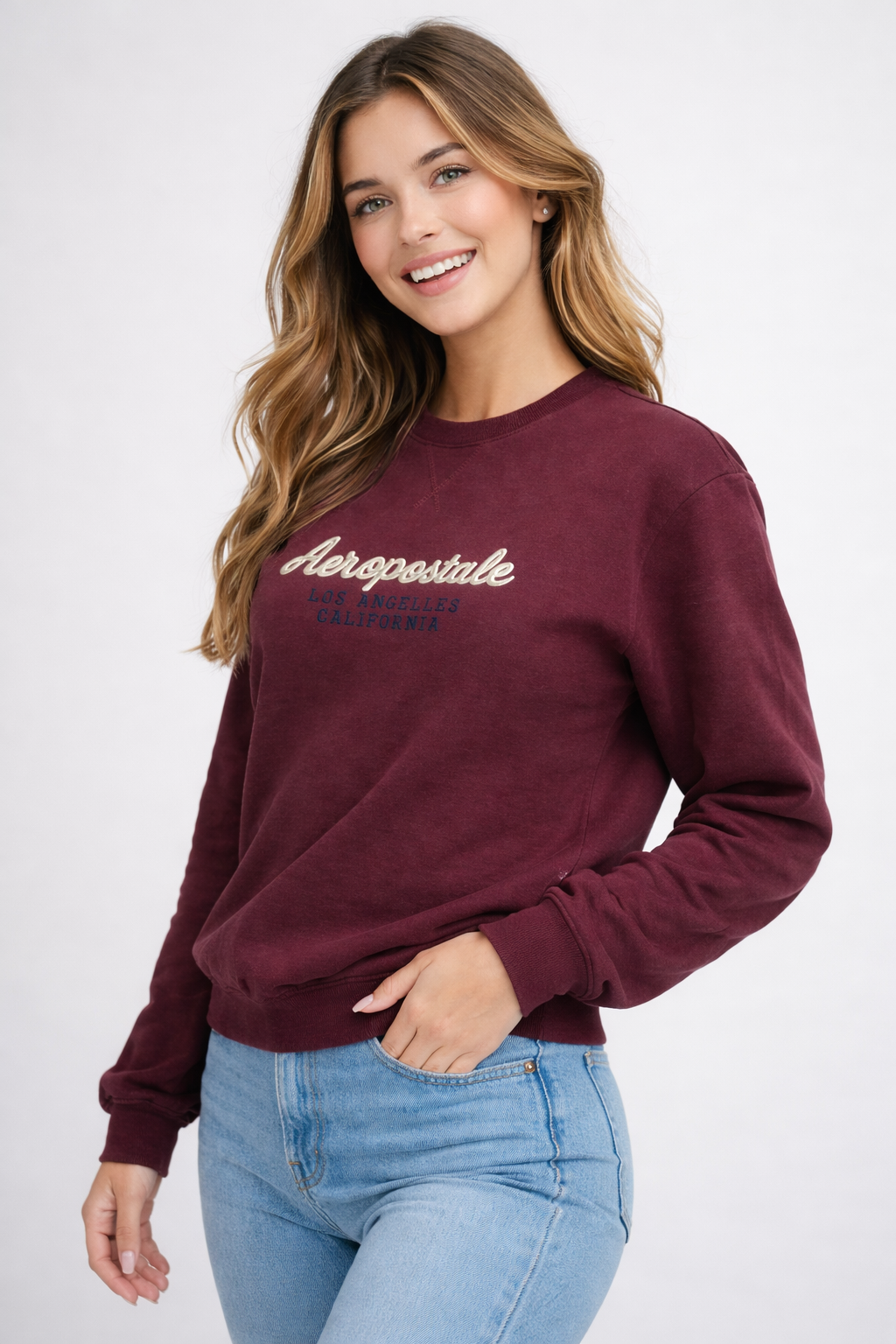 Buzo Para Mujer Aero Girls Fleece Crew Port Royale 6870