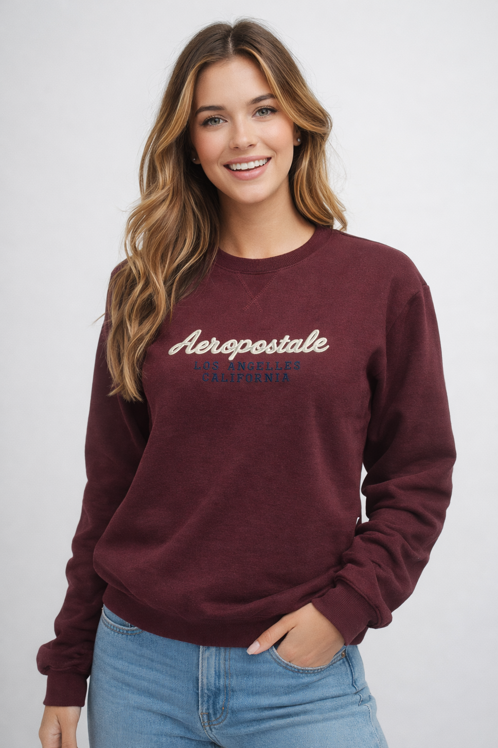 Buzo Para Mujer Aero Girls Fleece Crew Port Royale 6870