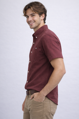 Camisa Para Hombre Aero Guys SS Woven Shirts Earth Red 5976