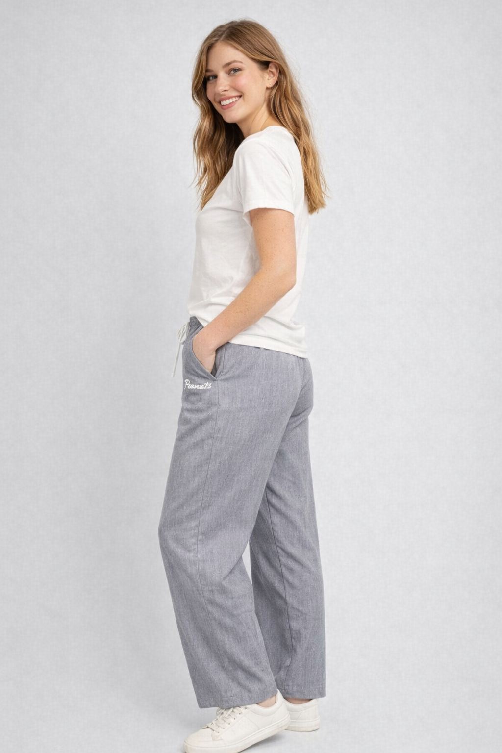 Jogger Para Mujer Aero Girls Fashion WVN Pants Light Heather Grey PEANUTS319