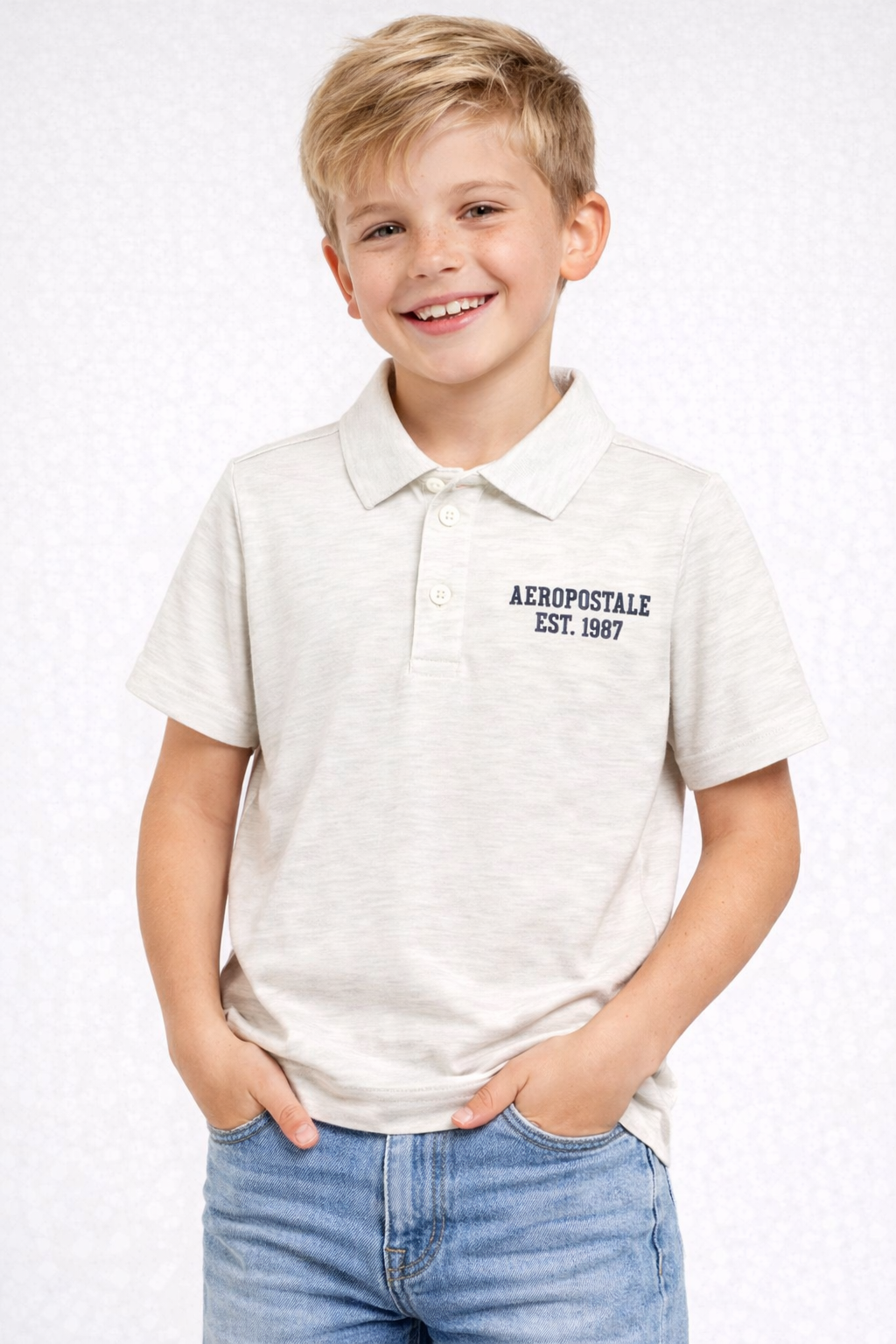 Camiseta Polo Manga Corta Aero Kids B Solid Polo Egret 1107