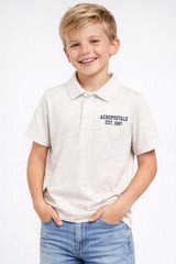 Camiseta Polo Manga Corta Aero Kids B Solid Polo Egret 1107