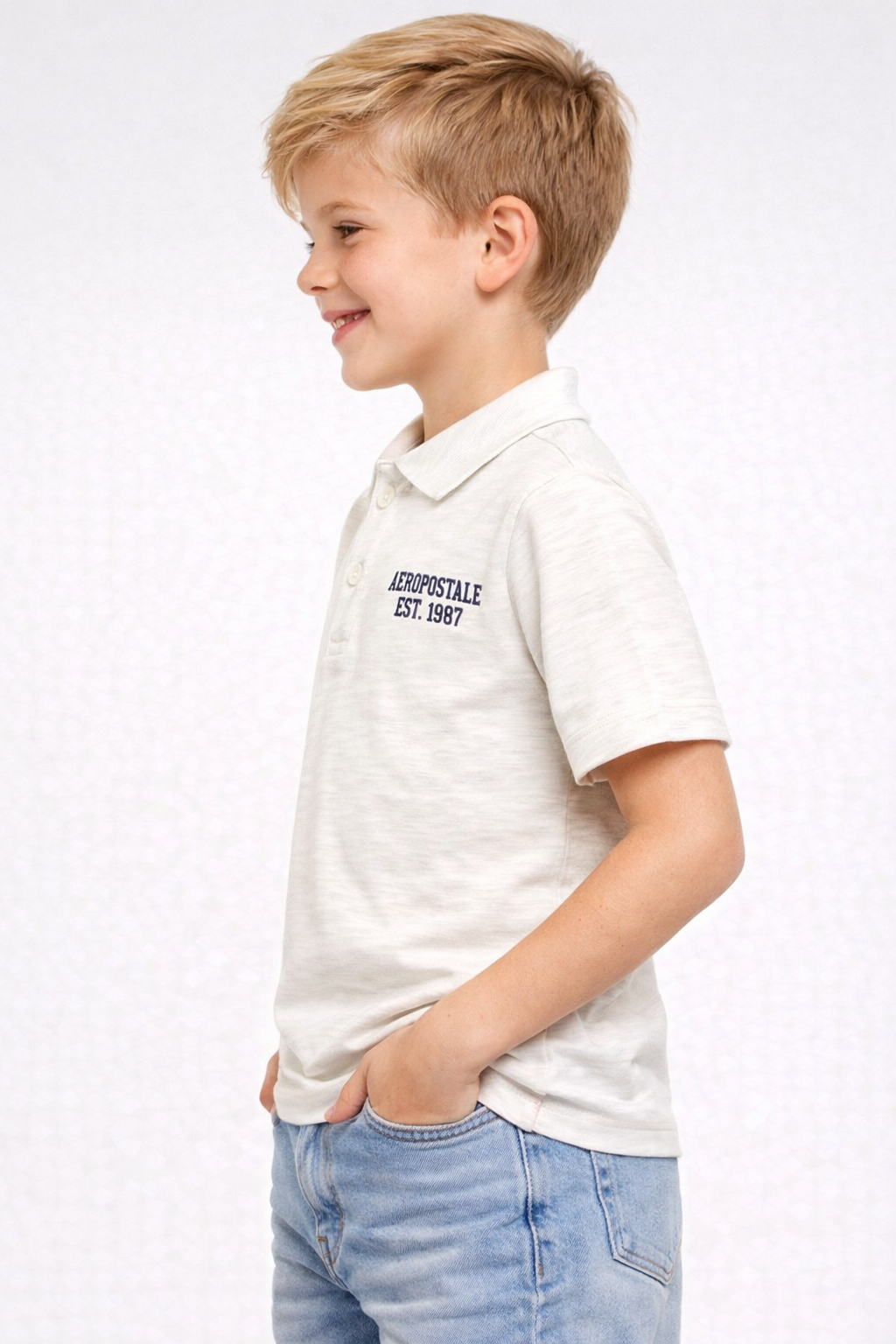 Camiseta Polo Manga Corta Aero Kids B Solid Polo Egret 1107