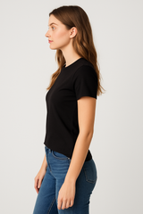 Camiseta Basica Para Mujer Aero Girls Fashion SS Dark Black 1602 100% Algodón