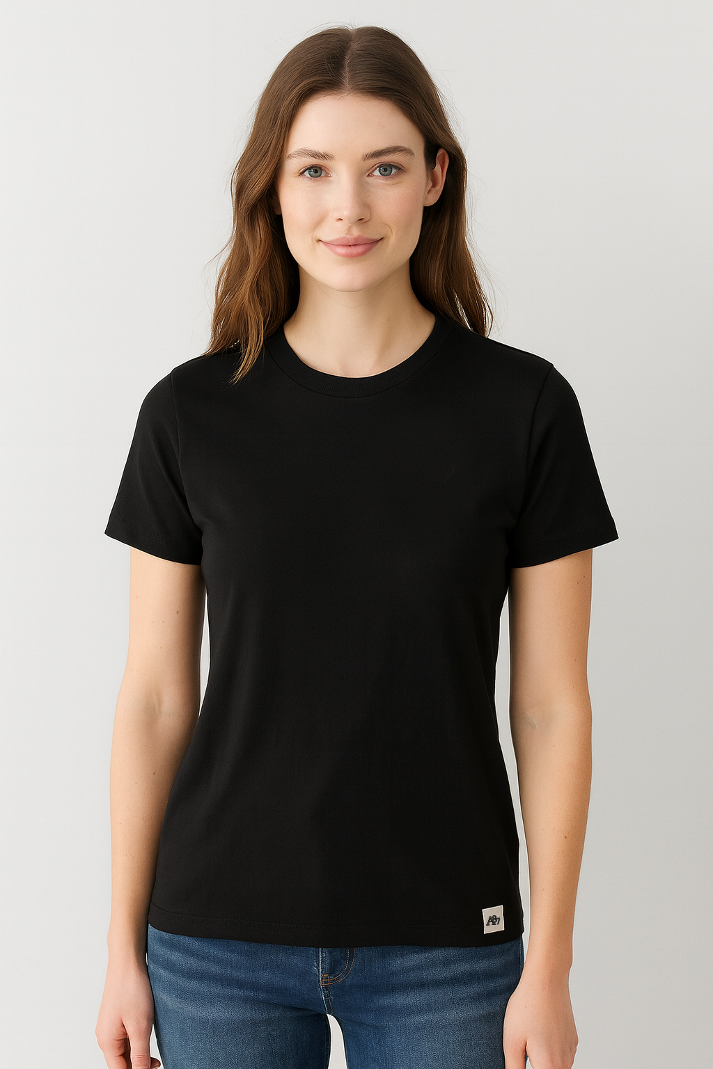 Camiseta Basica Para Mujer Aero Girls Fashion SS Dark Black 1602 100% Algodón