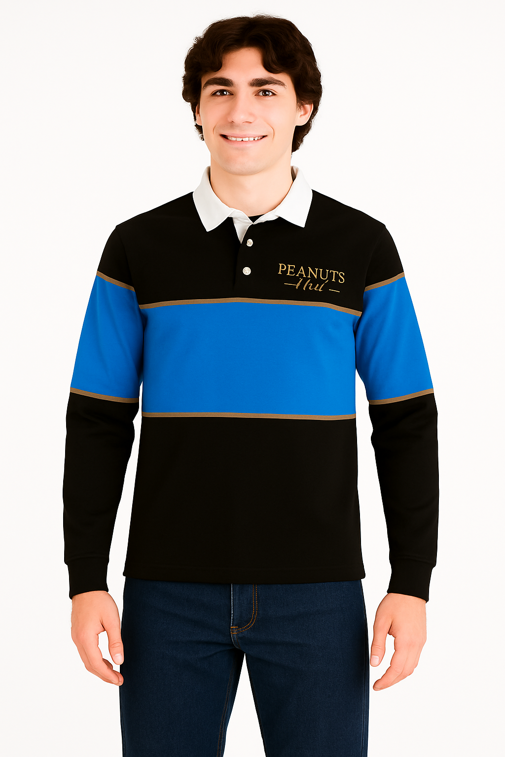 Buzo Polo Para Hombre Aero Guys Polo Other Dark Black PEANUTS0141