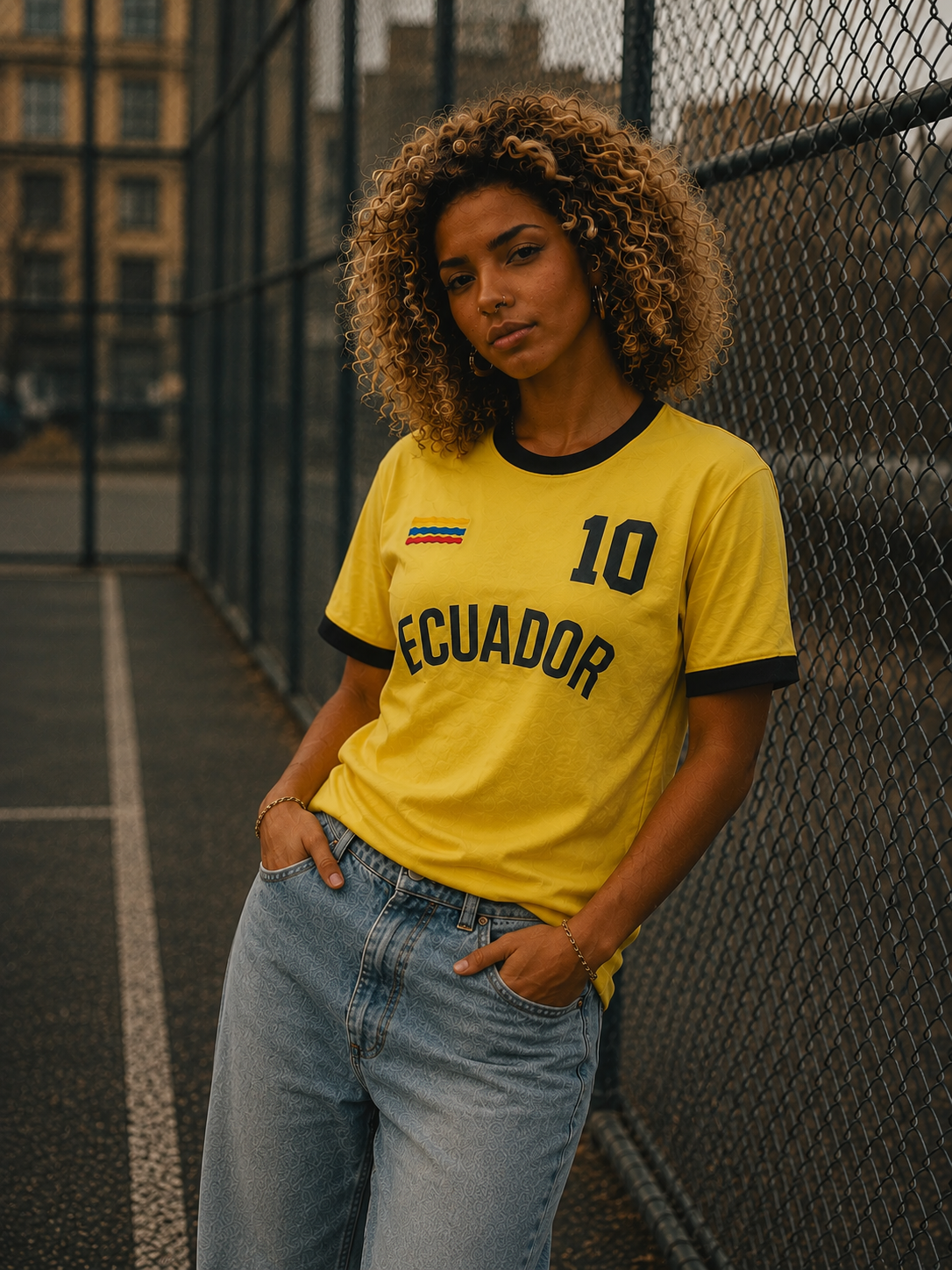 Camiseta Para Hombre Aero Guys Fashion Graphics Ecuador Yellow MUNDI3479