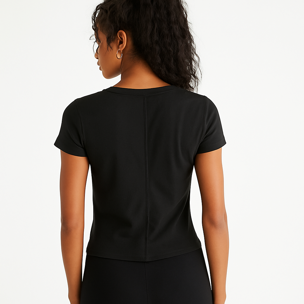 Camiseta Para Mujer Aero Girls Solid SS Dark Black 6505