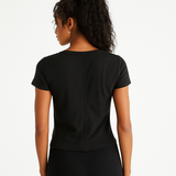 Camiseta Para Mujer Aero Girls Solid SS Dark Black 6505