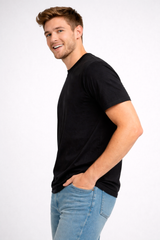 Camiseta Para Hombre Aero BC SS Knits Dark Black 1596 (100% ALGODÓN)