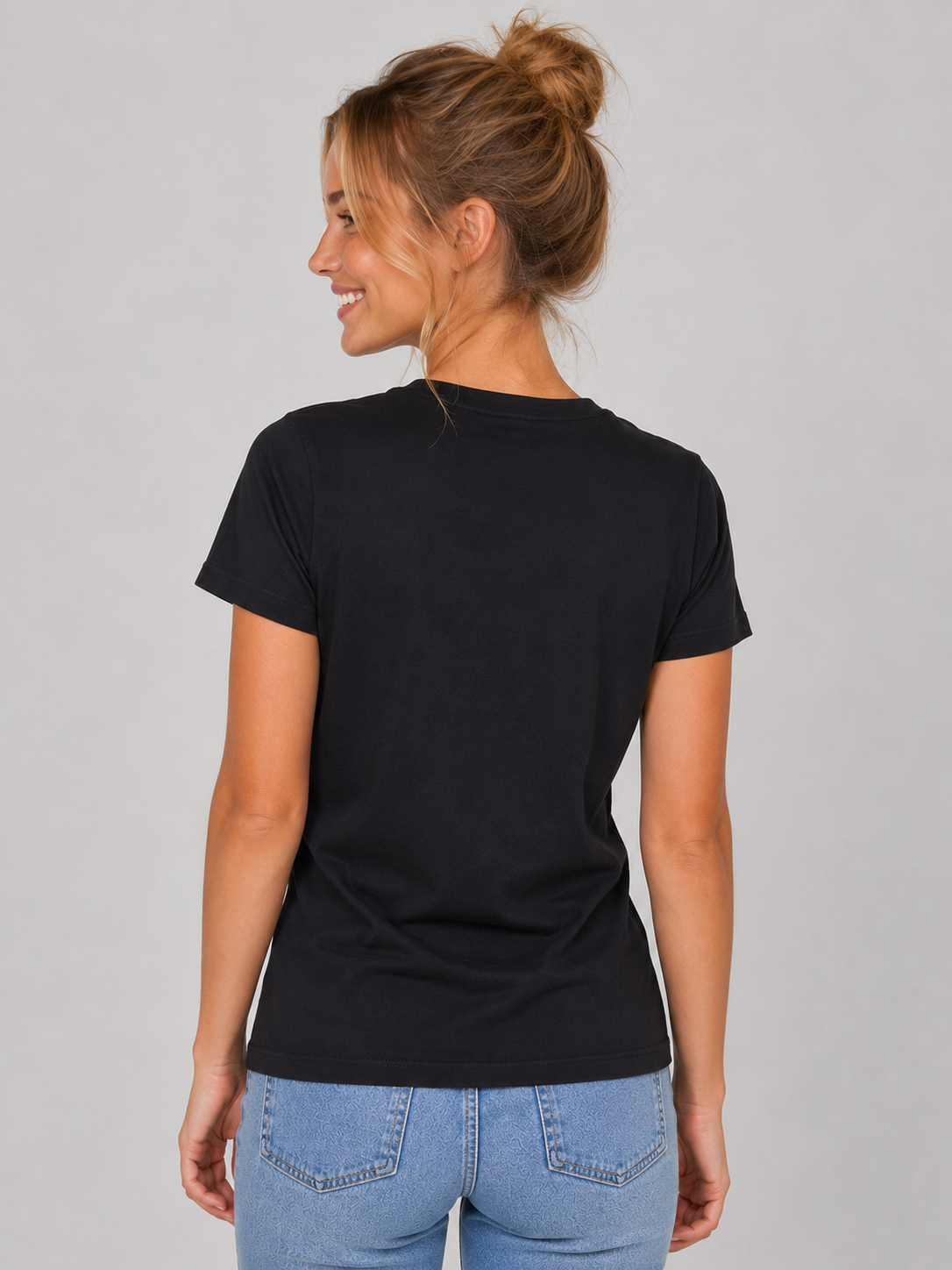 Camiseta Para Mujer Aero Girls Solid SS Dark Black 4204