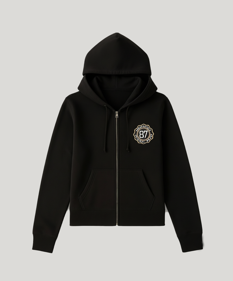 Buzo Para Mujer Aero Girls Fleece Pop Over Dar Black 3808