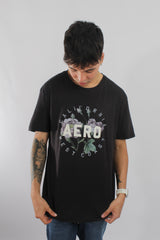 Camiseta Para Hombre Aero Level 2 Graphic Tees Dark Black 4602