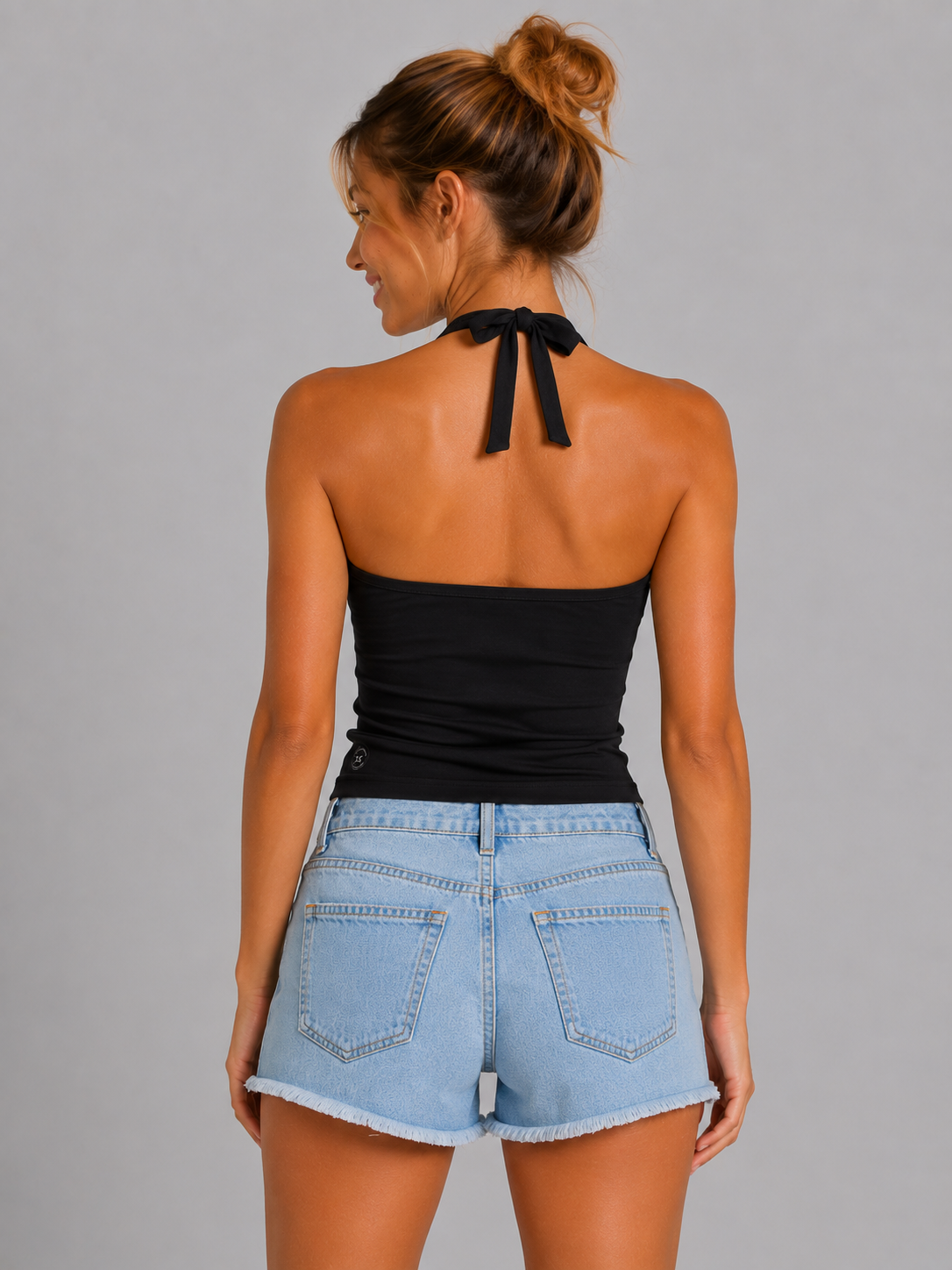 Top Para Mujer Aero Fashion Bare Solid Dark Black 1414