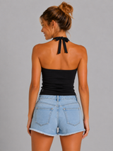 Top Para Mujer Aero Fashion Bare Solid Dark Black 1414