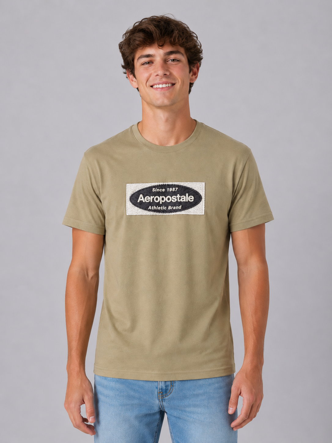 Camiseta Para Hombre Aero Level 2 Graphic Tees Olive Grey 6251