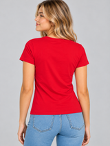 Camiseta Basica Para Mujer Aero Grils Solid Ss True Red 4204